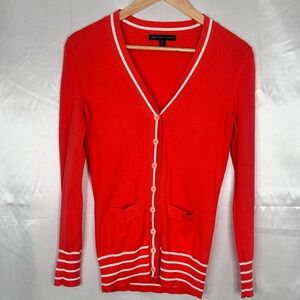Brook Brothers Orange/Coral‎ V-Neck Cardigan Sweater Size XS